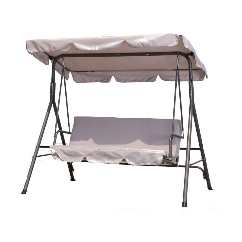 foto del prodotto cfadda dondolo da giardino 3 posti tessuto beige 170x110x152 cm