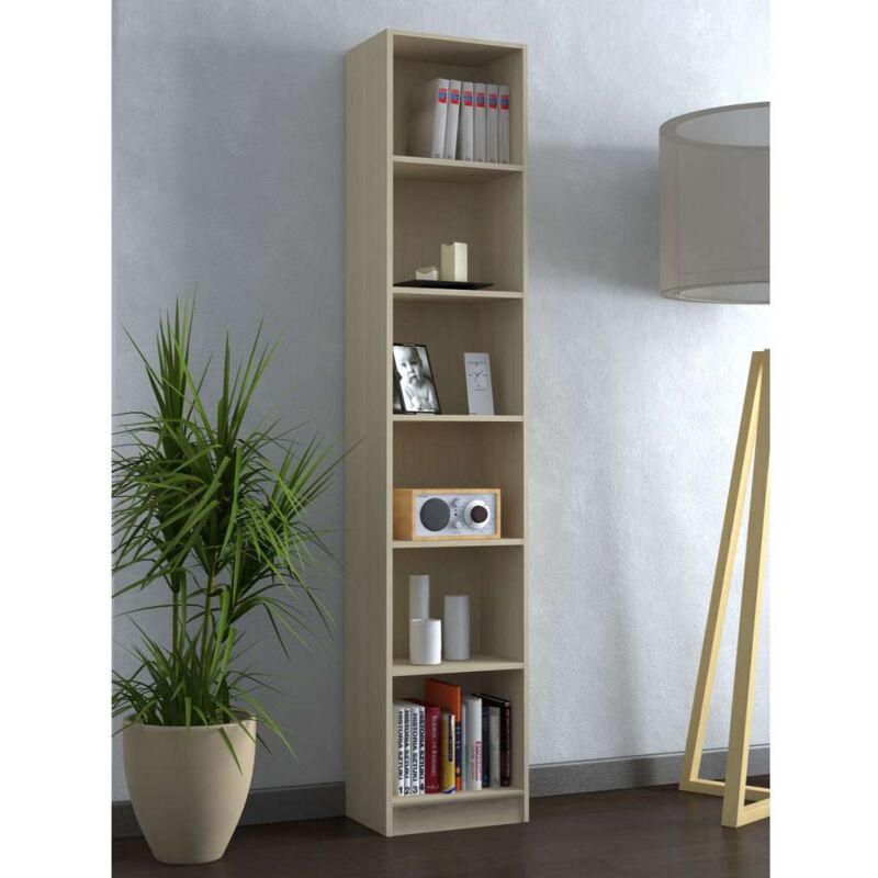 foto del prodotto cfadda libreria olmo 6 ripiani, colore olmo, 40x202 cm