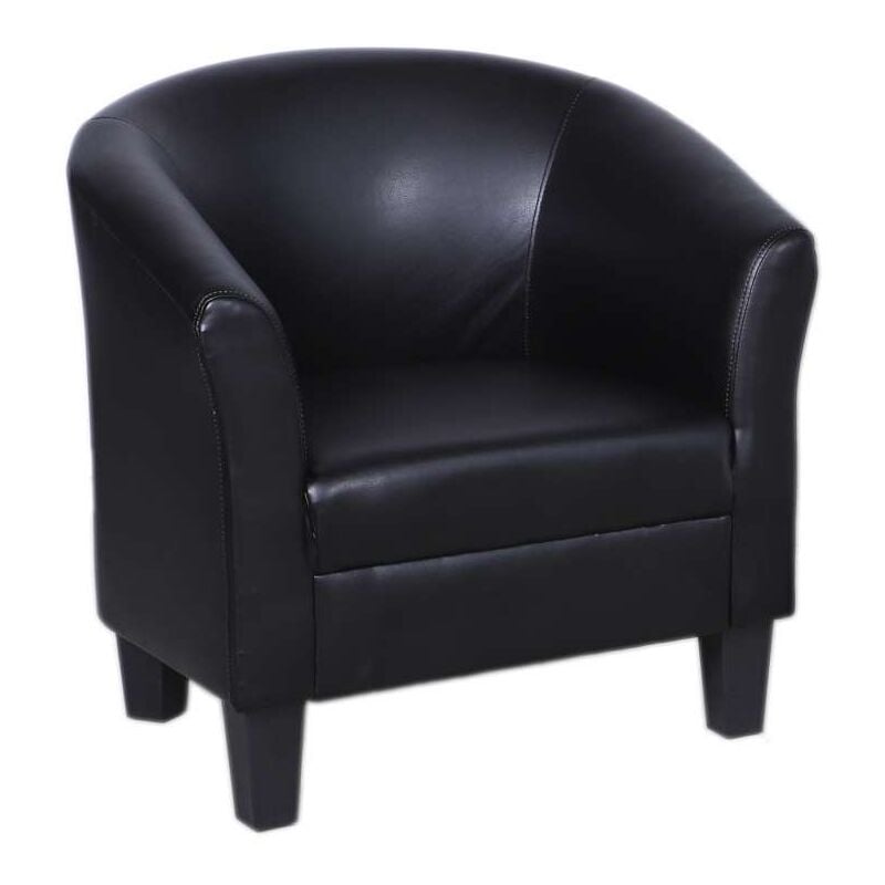foto del prodotto cfadda poltroncina in ecopelle nera comoda e elegante 73,5x65,5x72,5 cm