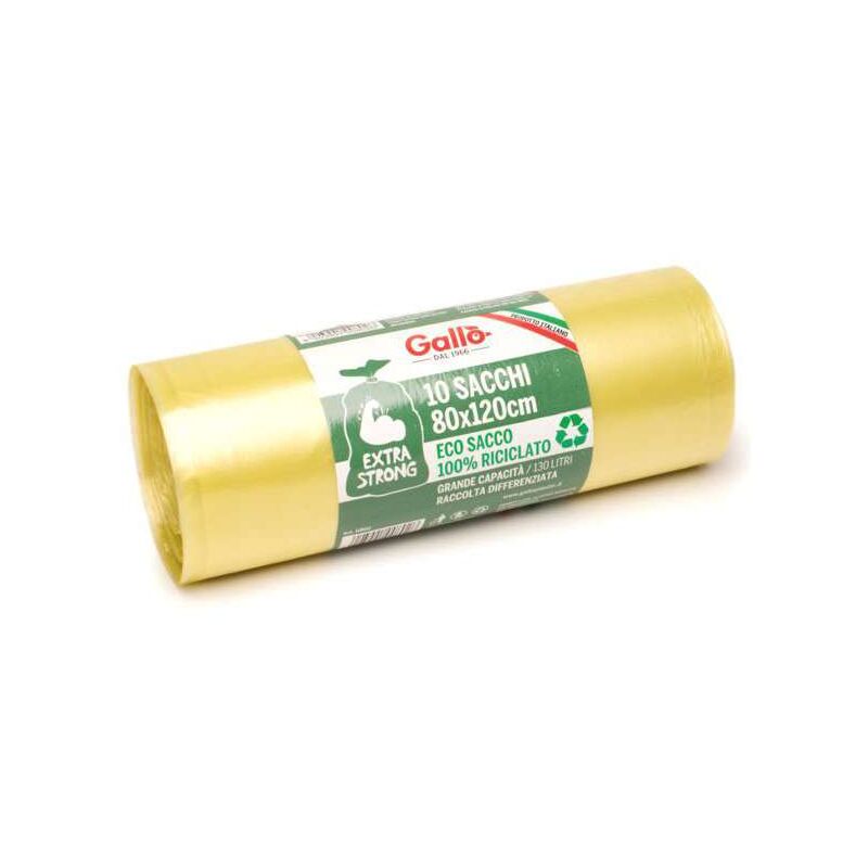 foto del prodotto cfadda sacco immondizia legacci giallo 80x120 g 60 pz 10 gallo