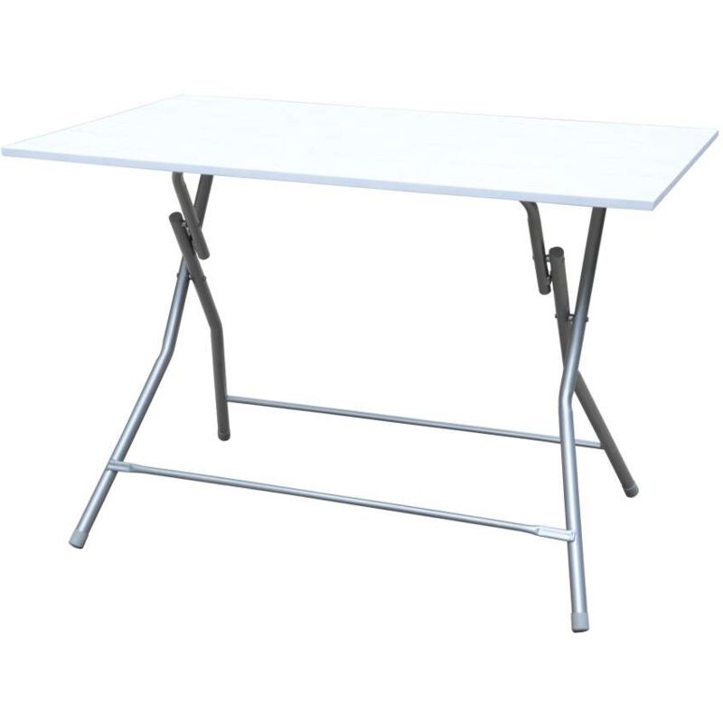 foto del prodotto cfadda - tavolo pieghevole 70 x 100 cm bianco in metallo e mdf