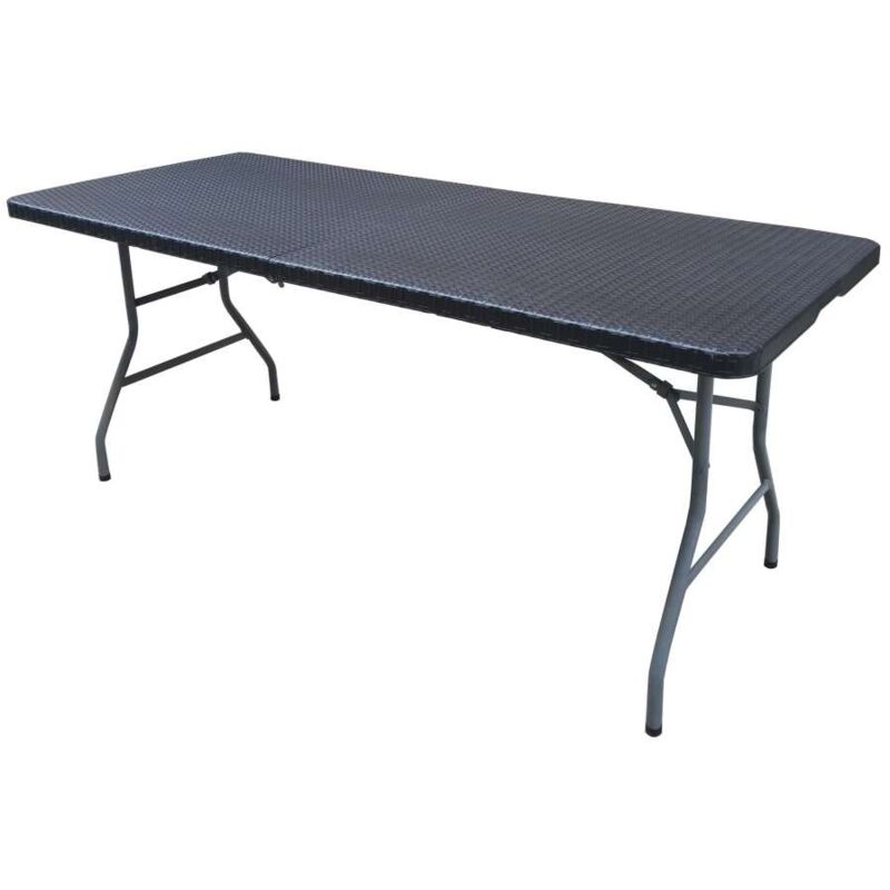 foto del prodotto cfadda tavolo pieghevole catering in resina nero 182x74 cm