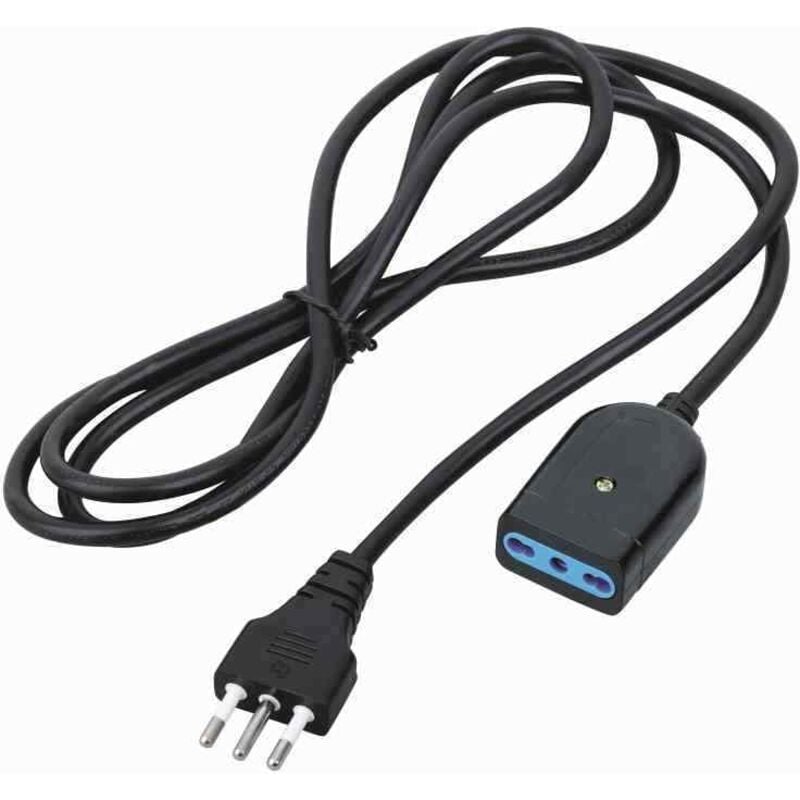 foto del prodotto cfg prolunga lineare corrente elettrica 3 mt 16a nera filo cavo luce cavetto 3x1