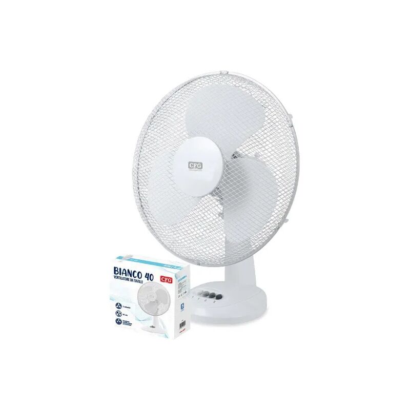 foto del prodotto cfg - ventilatore da tavolo bianco 40 diametro 40cm 3 velocita