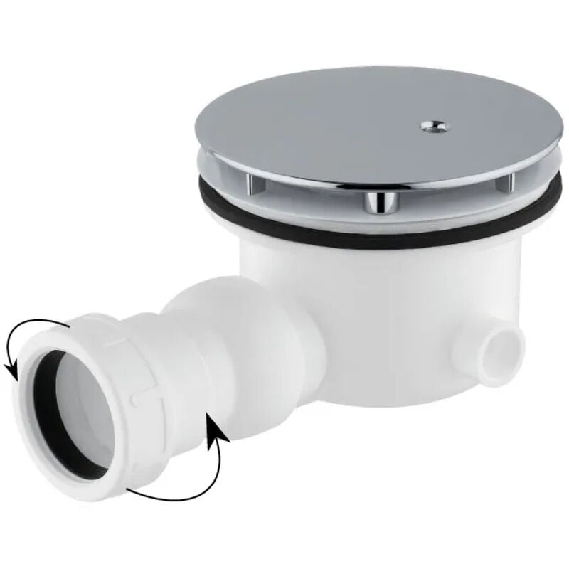 foto del prodotto cgs - piletta sifonata in abs con tappo cromato e snodo per piatto doccia 112 - tappo cromato c.g.s. srl