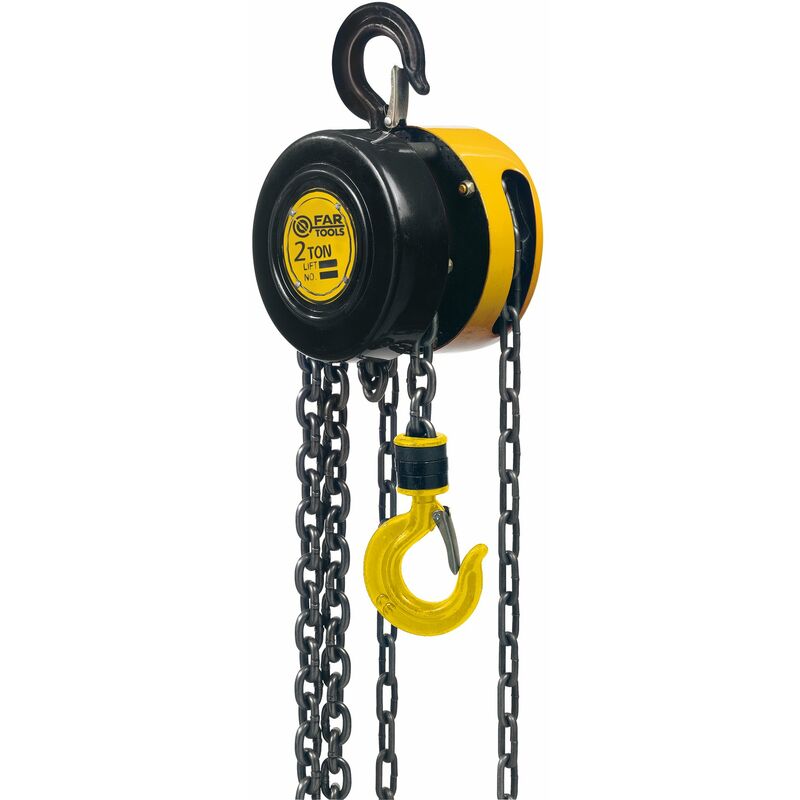 foto del prodotto ch 2t paranco a catena, portata massima 2000 kg, colore nero fartools