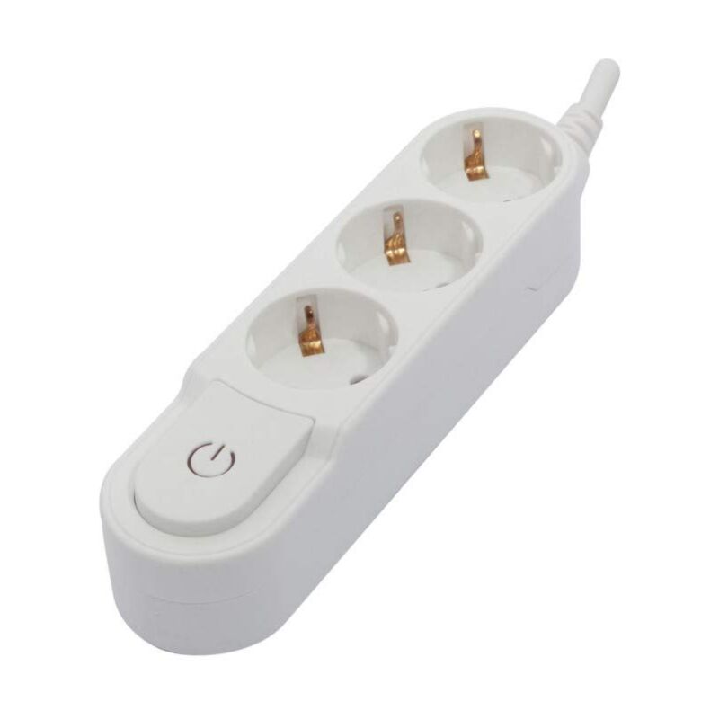 foto del prodotto chacon multipresa design 3 x 16 a con interruttore 0,5 m bianca sch 