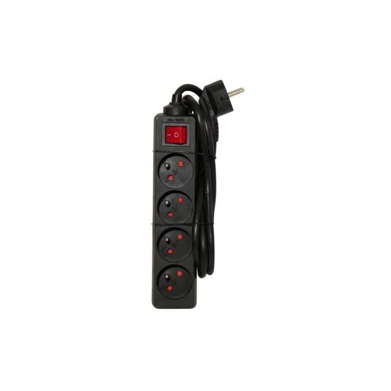 foto del prodotto chacon multiprise bloc con interruttore nero da 1,5 m 16a.