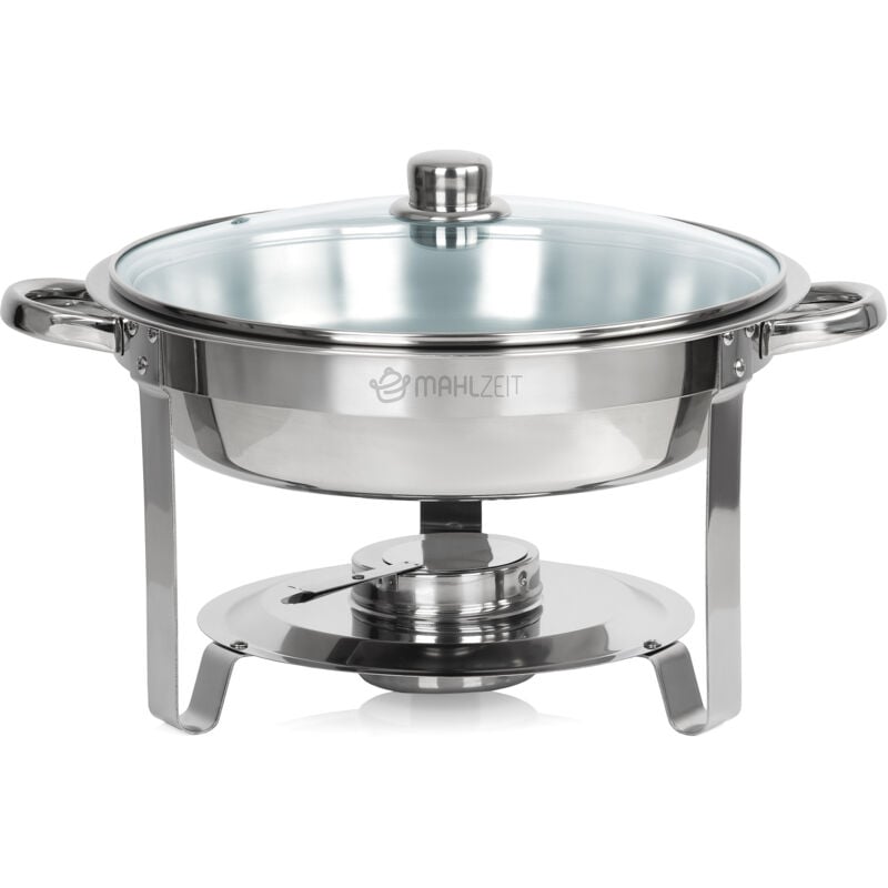 foto del prodotto chafing dish in acciaio inox, 4 litri, rotondo, scaldavivande mahlzeit