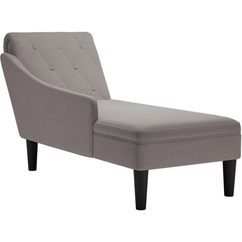 foto del prodotto chaise longue chaise longue per interni con cuscino e bracciolo destro in tessuto tortora dec026264