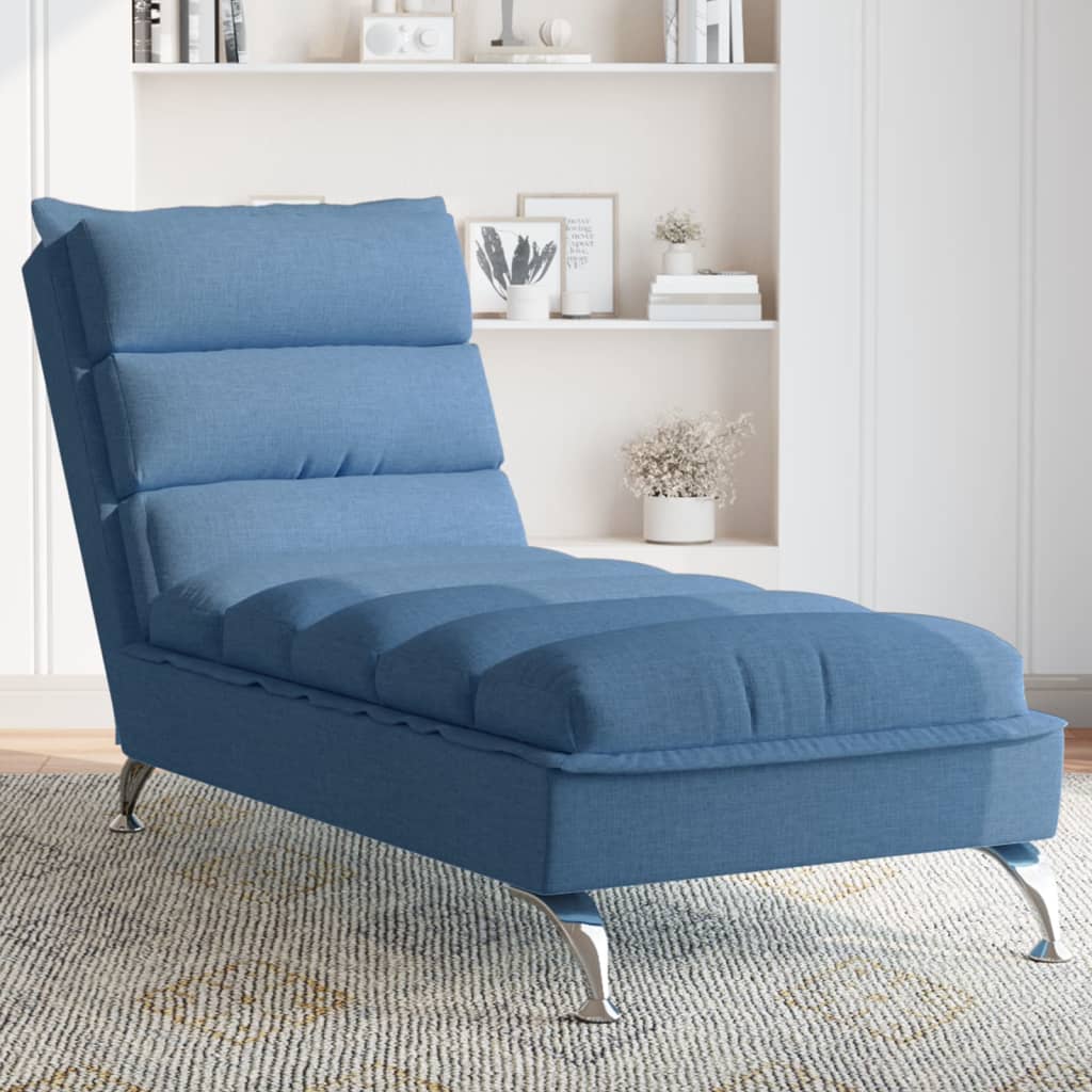 foto del prodotto chaise longue con cuscini blu in tessuto