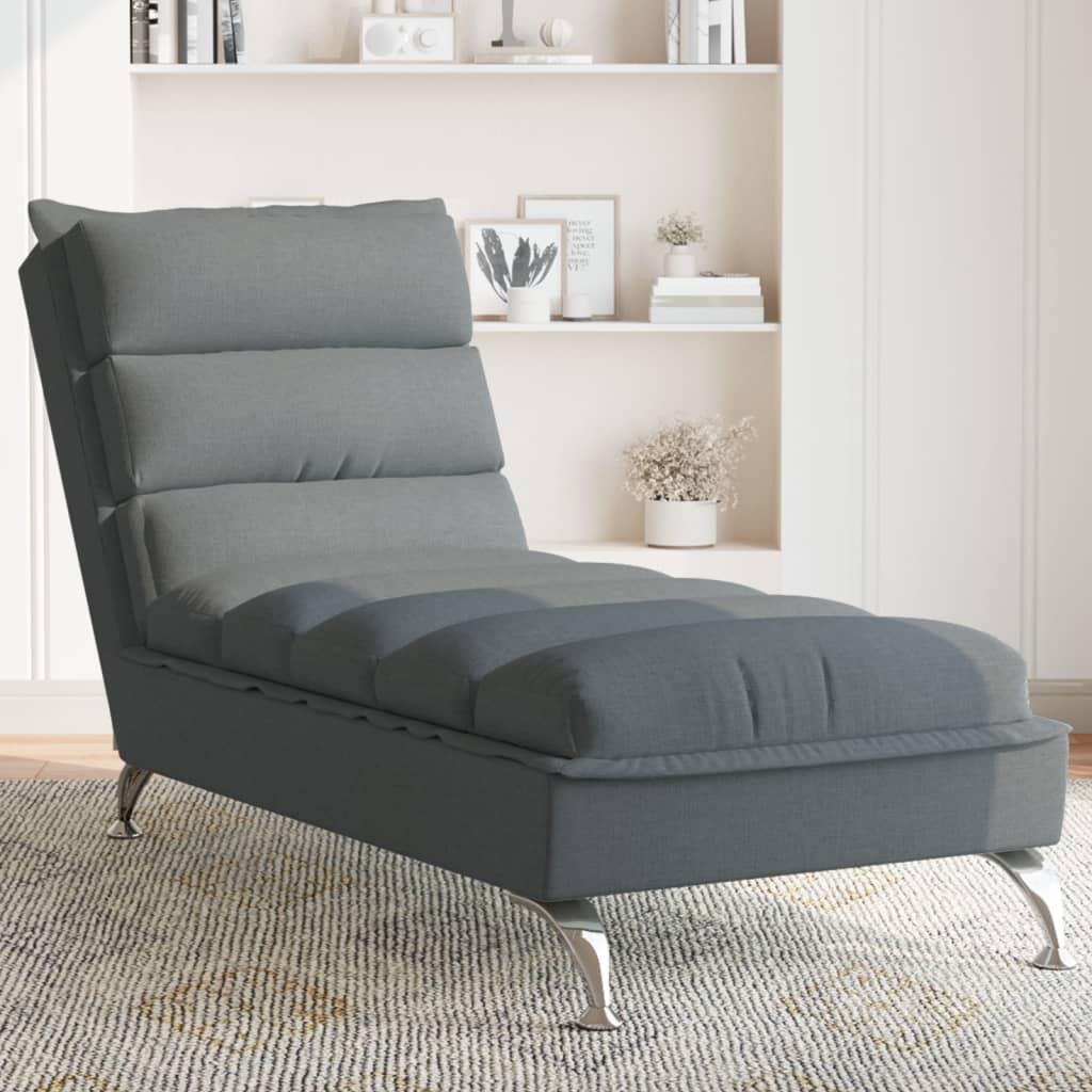 foto del prodotto chaise longue con cuscini grigio scuro in tessuto