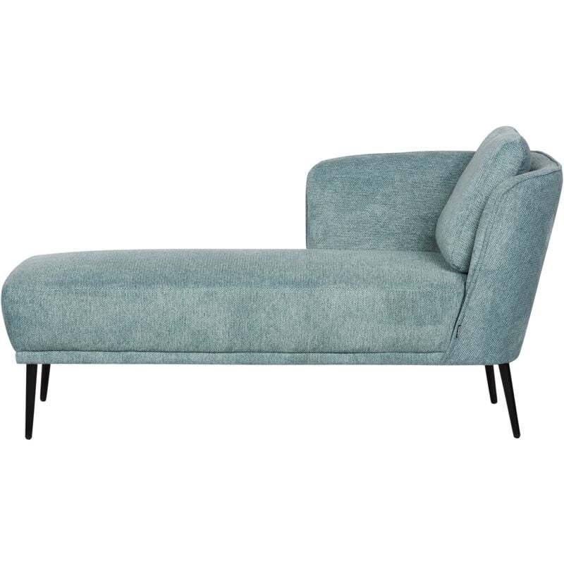 foto del prodotto chaise longue con cuscino in tessuto blu lato destro artheze