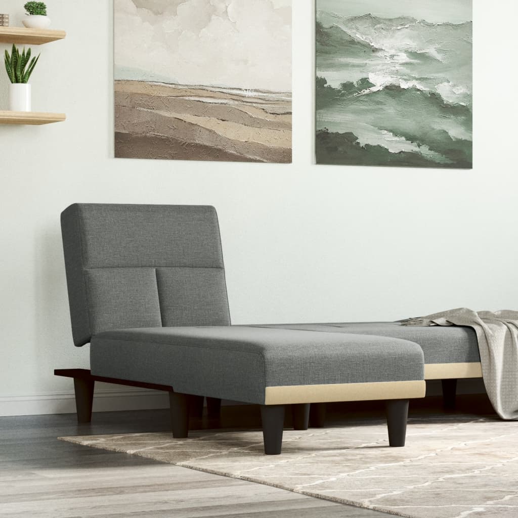 foto del prodotto chaise longue in tessuto grigio scuro