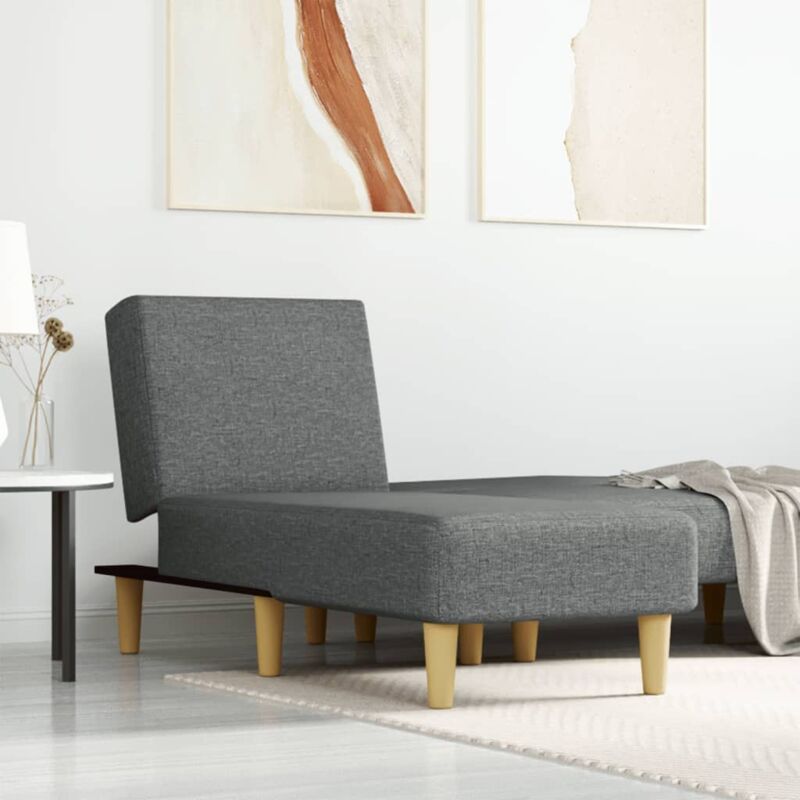 foto del prodotto chaise longue in tessuto grigio scuro vidaxl
