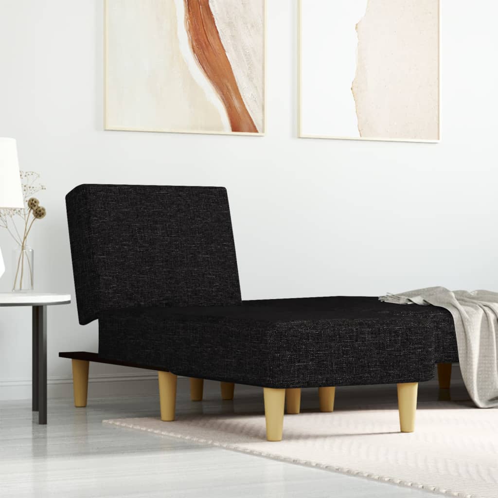 foto del prodotto chaise longue in tessuto nero vidaxl