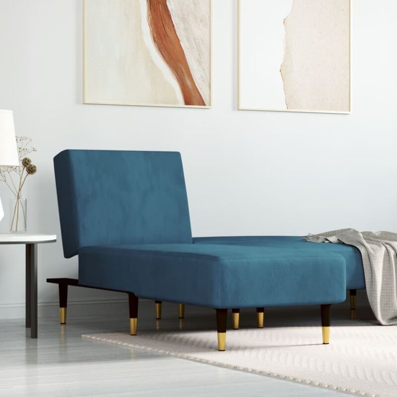 foto del prodotto chaise longue in velluto blu vidaxl