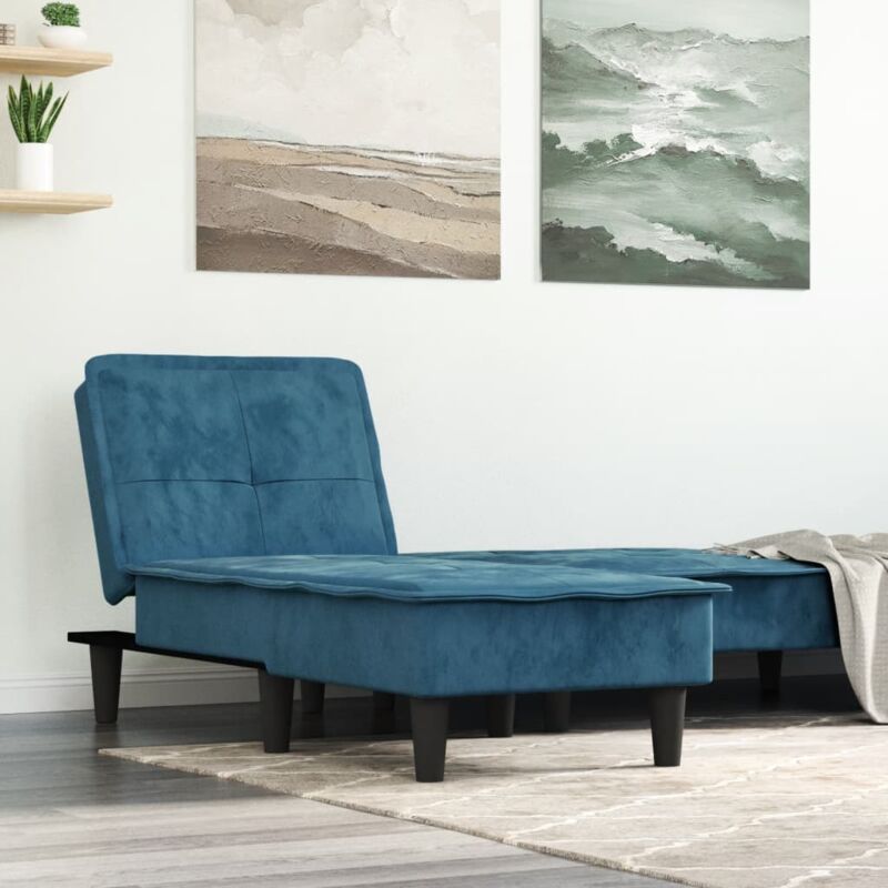 foto del prodotto chaise longue in velluto blu vidaxl