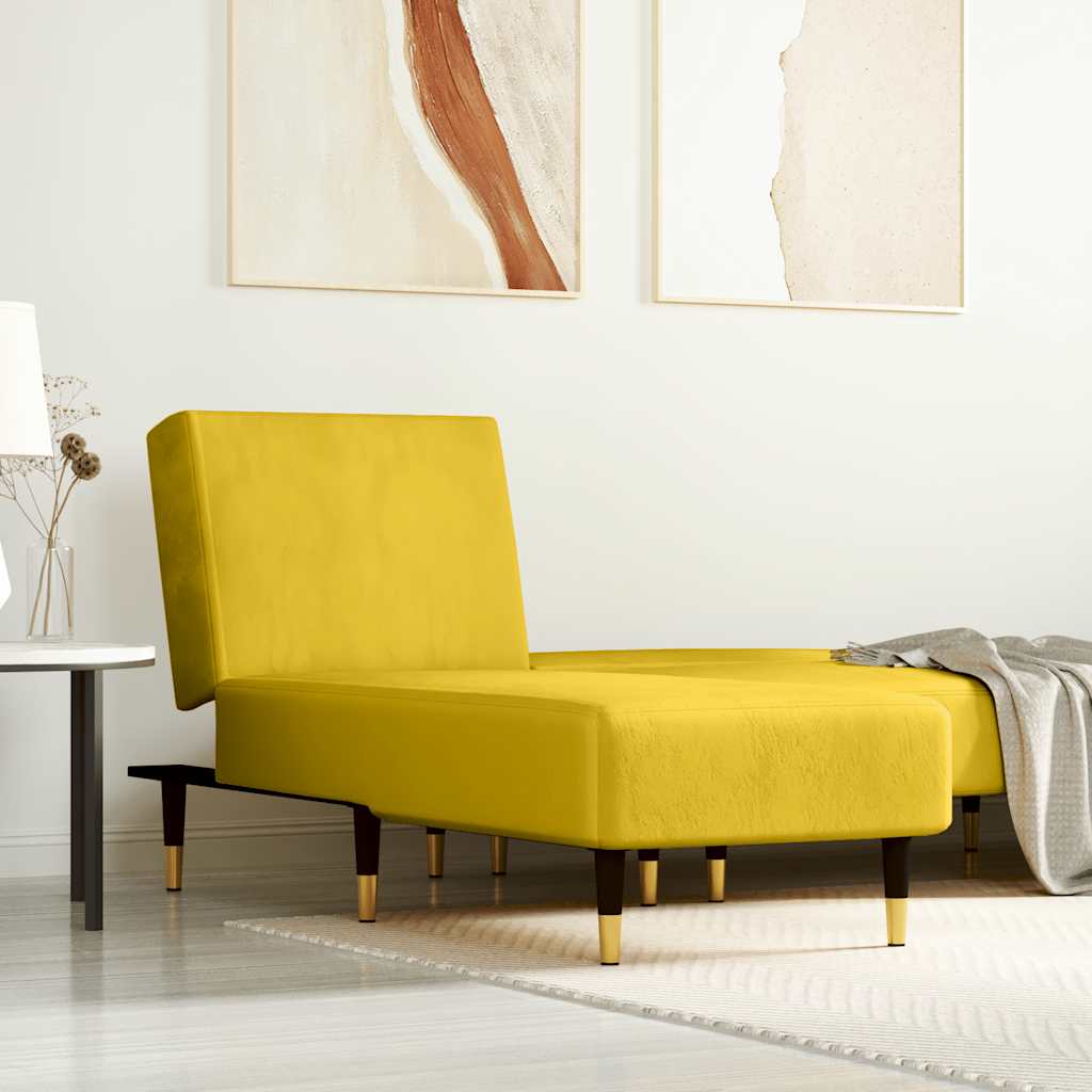 foto del prodotto chaise longue in velluto giallocod mxl 94835