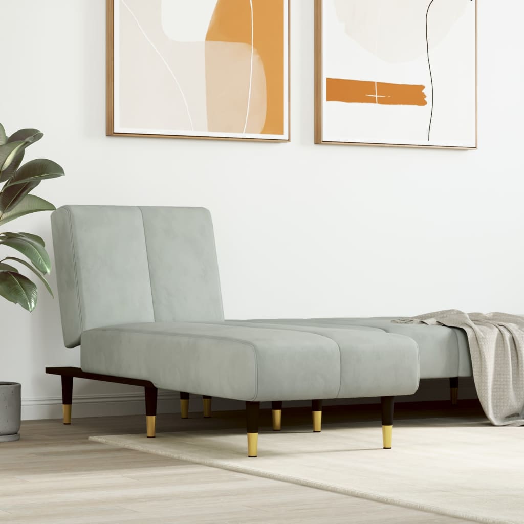 foto del prodotto chaise longue in velluto grigio chiarocod mxl 118592