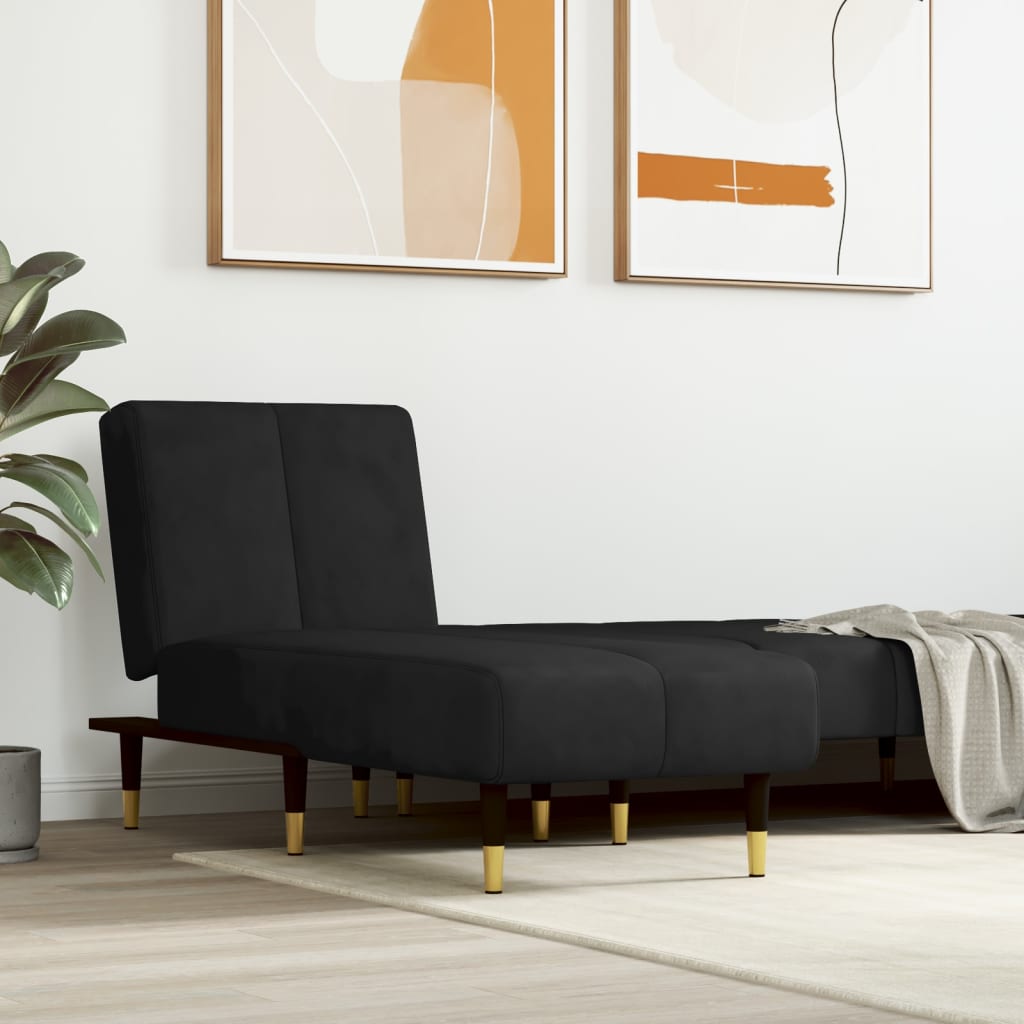 foto del prodotto chaise longue in velluto nero vidaxl