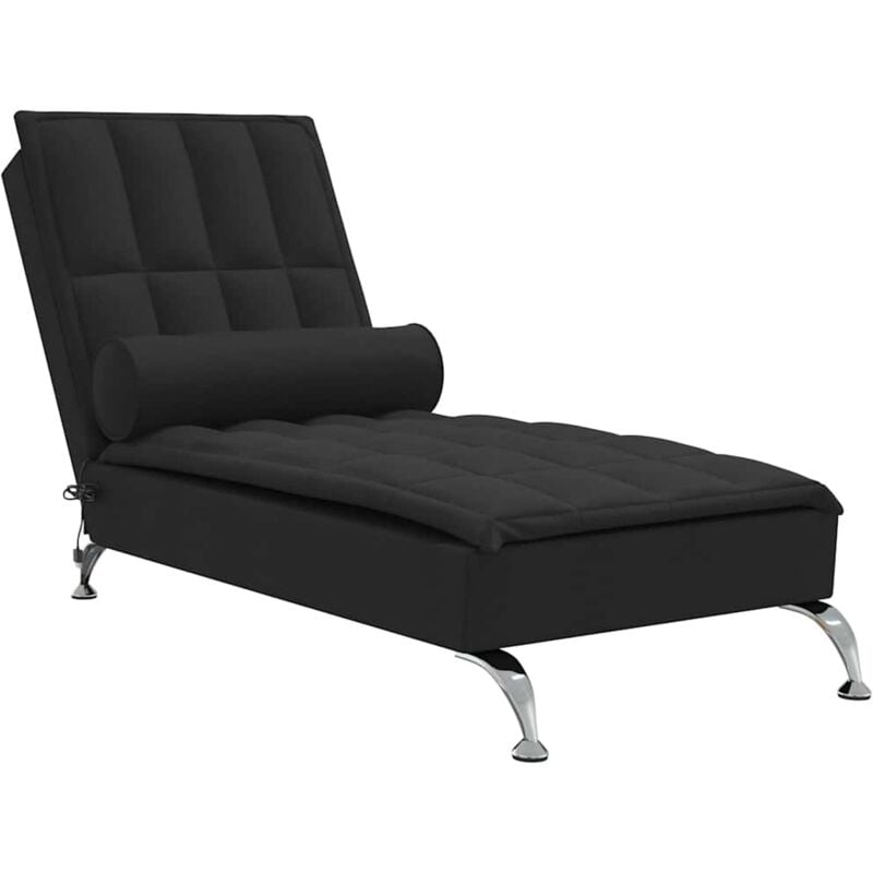 foto del prodotto chaise longue massaggi con capezzale nero in tessuto - vidaxl