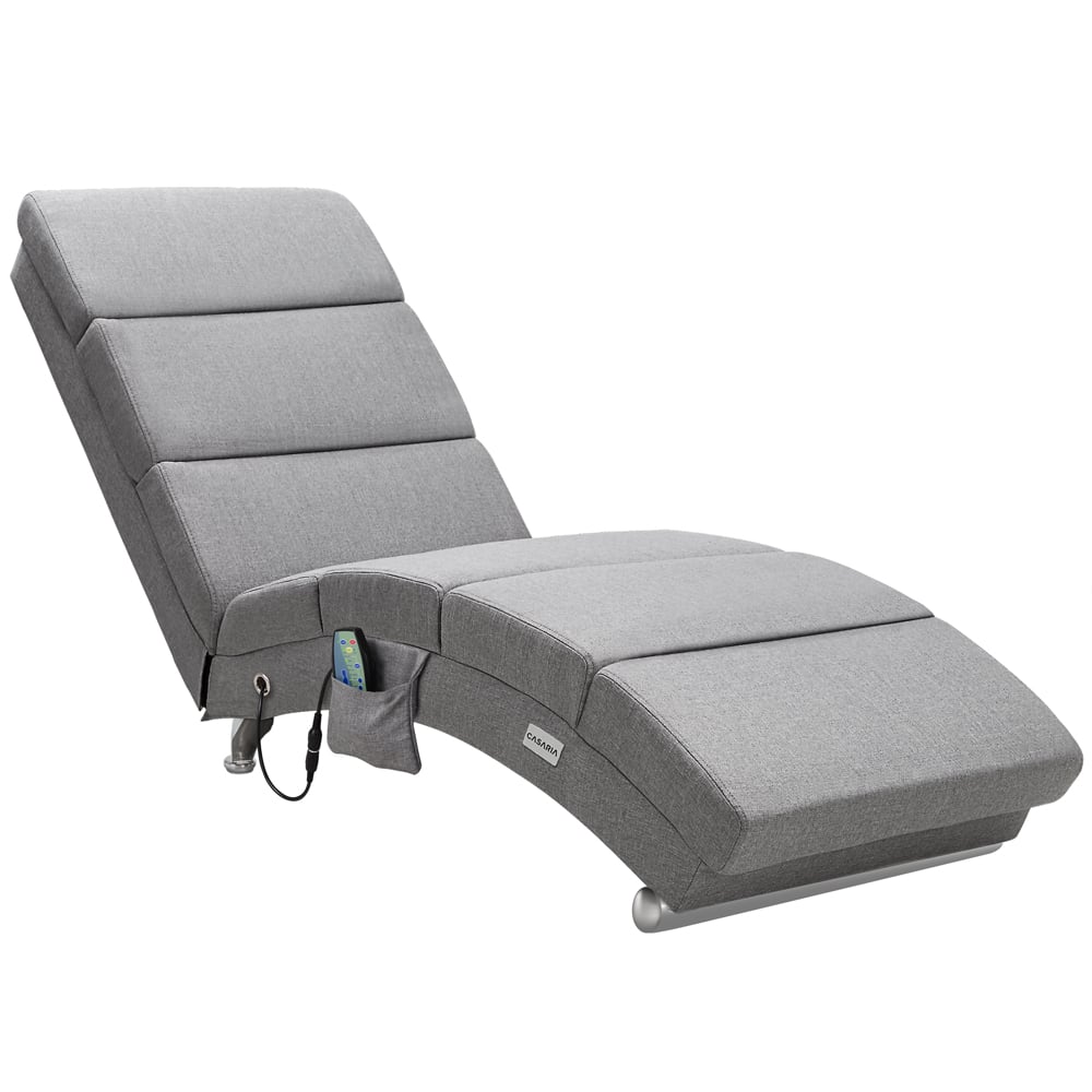 foto del prodotto chaise longue massaggiante funzione riscaldamento lettino relax telecomando timer 8 punti di massaggio 186x55x89 capacit di carico 180kg stoffa