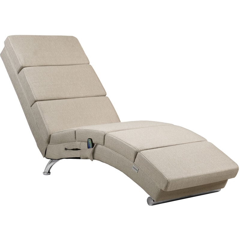 foto del prodotto chaise longue massaggiante funzione riscaldamento lettino relax telecomando timer 8 punti di massaggio 186x55x89 capacità di carico 180kg stoffa