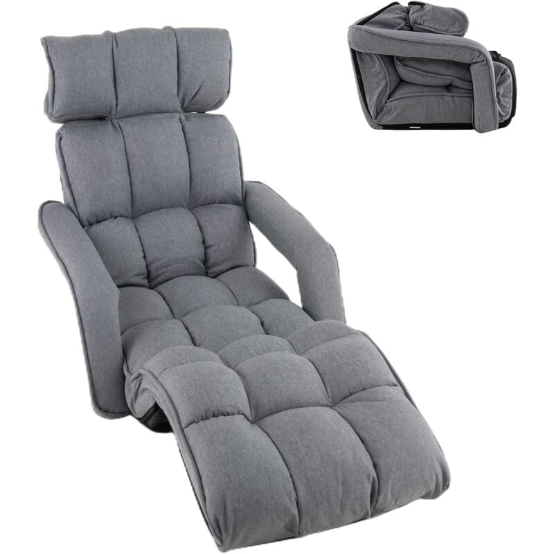 foto del prodotto chaise longue pieghevole, poltrona reclinabile in 5 posizioni, struttura interna in tubo dacciaio relax4life