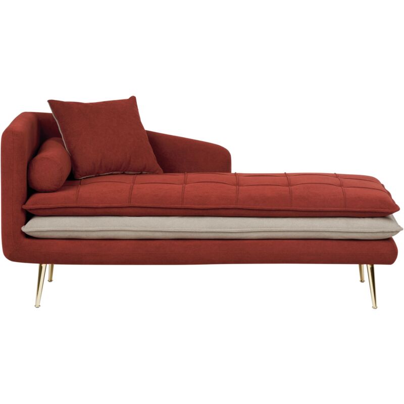 foto del prodotto chaise longue sinistra rosso trapuntatura a bottoni gonesse