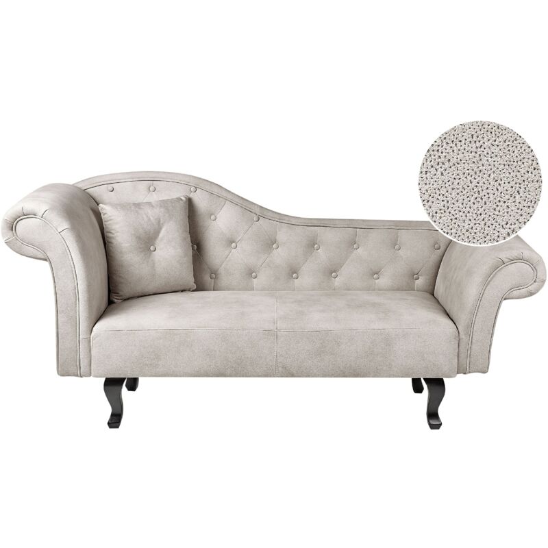 foto del prodotto chaise longue stile retr lato sinistro velluto grigio tortora lattes
