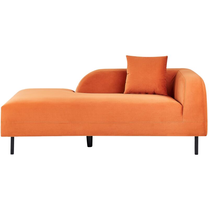 foto del prodotto chaise longue velluto arancione lato destro le crau