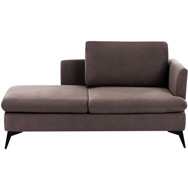 foto del prodotto chaise lounge moderna a destra rivestimento in tessuto poliestere con cuscino gambe in metallo marrone sievoz