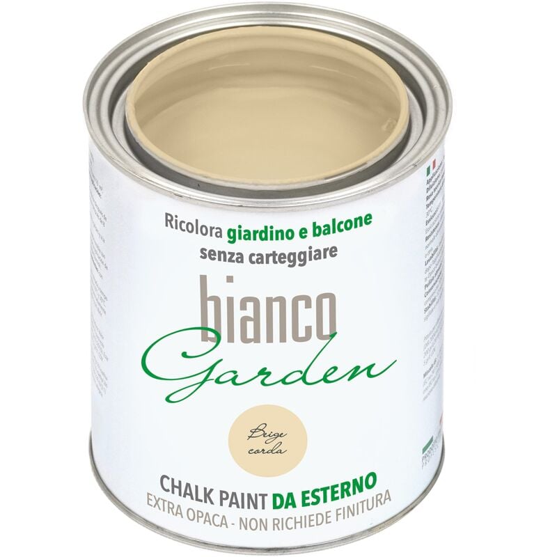 foto del prodotto chalk paint da esterno biancogarden beige corda ricolora giardino e balcone senza carteggiare e senza finitura 1 litro 