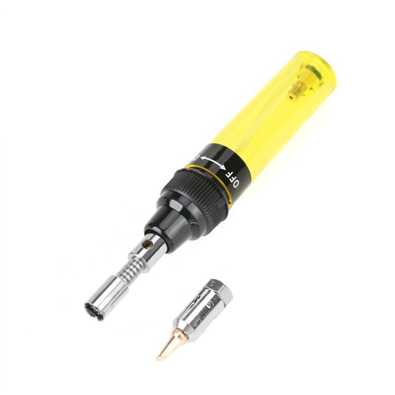 foto del prodotto chalumeau gaz butane sans fil, fer souder, stylo de soudage, outil 1300 jaune 