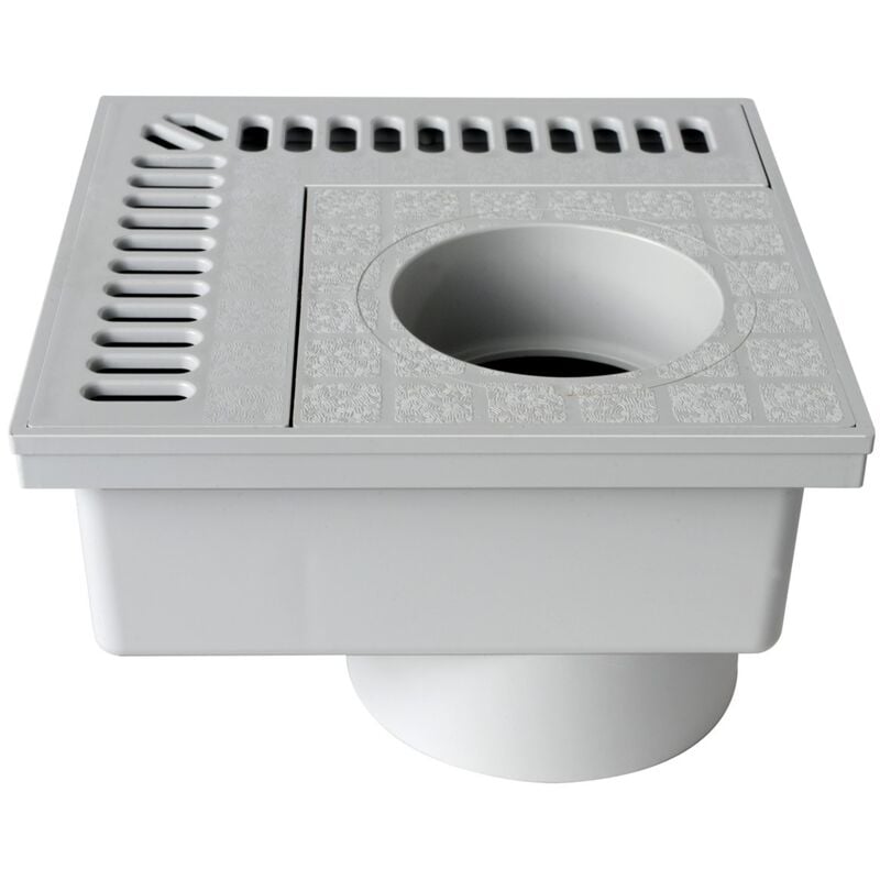 foto del prodotto chan20g chiusino sifonato ad angolo in pvc, grigio, 200x200 mm - first plast
