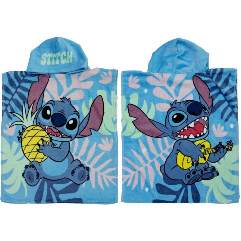 foto del prodotto character world disney lilo and stitch asciugamano a poncho con cappuccio, super morbido, design divertente paradisiaco, perfetto per la casa, il