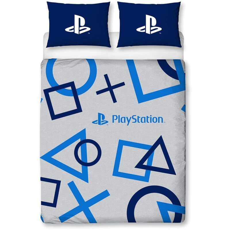 foto del prodotto character world playstation pysbledd001uk2 copripiumino matrimoniale con licenza ufficiale sony, reversibile, double face, con federa coordinata,