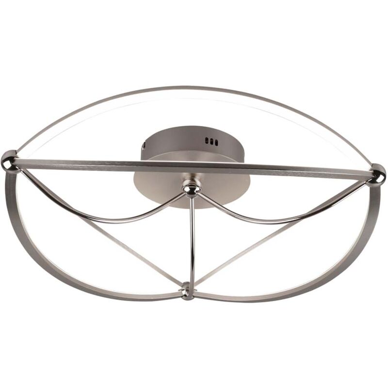 foto del prodotto charivari plafoniera led acciaio satinato ellissi dimmerabile con interruttore d. 62cm