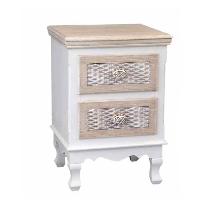foto del prodotto charm cassettiera a 2 cassetti 37 x 34 x h 53 cm colore bianco e crema