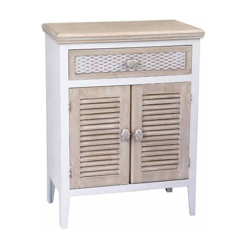 foto del prodotto charm mobile con 2 ante e cassetto 60 x 30 x 80 cm bianco e crema usato come nuovo