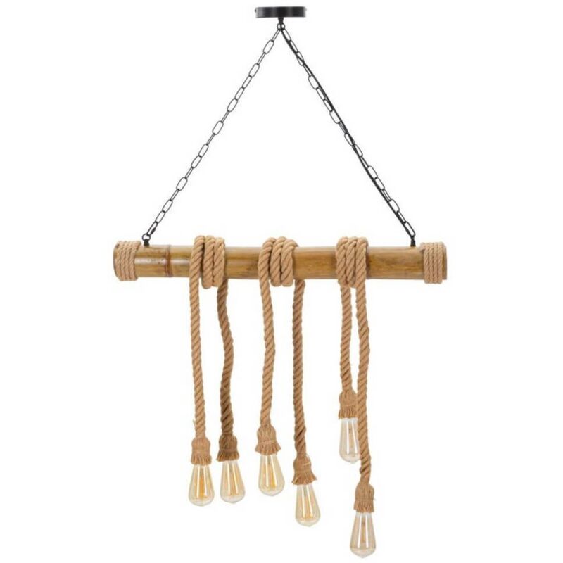 foto del prodotto charme1921 - lampadario bamboo/rope cm 80x15x120