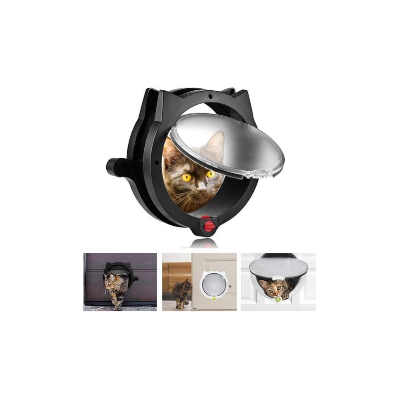foto del prodotto chati re pour animaux verrouillage 4 voies, design unique, facile installer noir