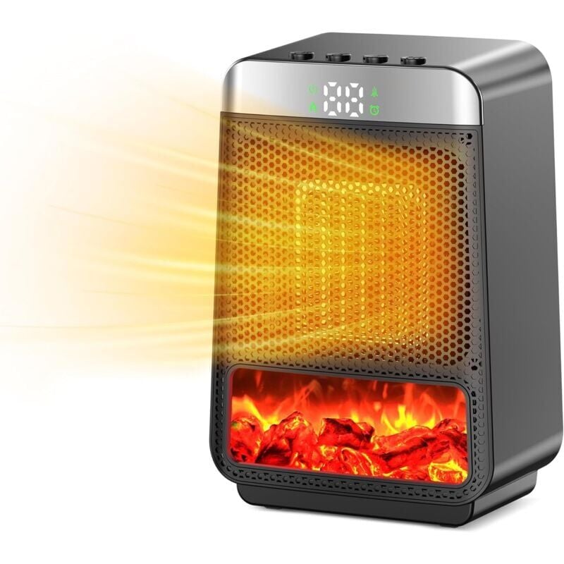 foto del prodotto chauffage portable d'int rieur petit radiateur lectrique à flamme avec thermostat et clairage d'ambiance dynamique pour chambres, bureaux et