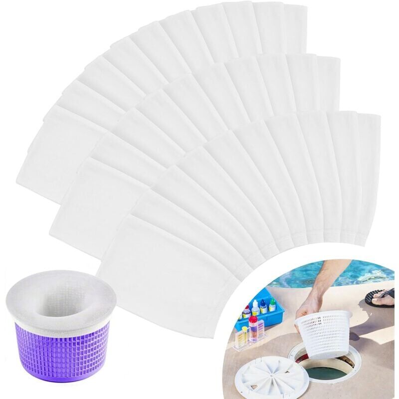 foto del prodotto chaussette skimmer piscine, chaussettes skimmer reutilisable pour panier skimmer 20pcs