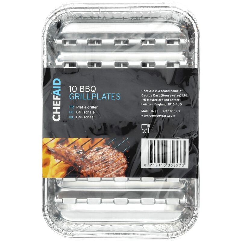 foto del prodotto chef aid set di 10 ciotole per barbecue in alluminio, ideali per grigliare