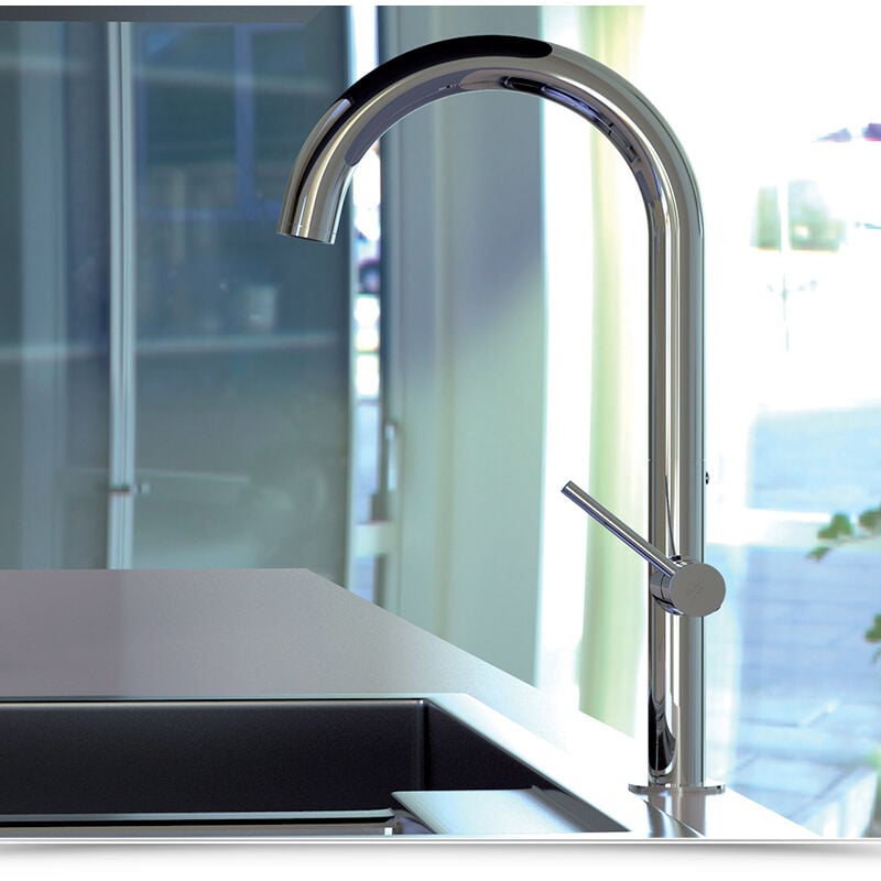 foto del prodotto chef miscelatore lavello monoforo alto con canna orientabile codice prod ch180cr - paffoni