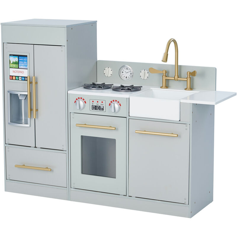 foto del prodotto chelsea grande cucina giocattolo in legno finta per bambini con macchina per il ghiaccio td 12302a teamson kids