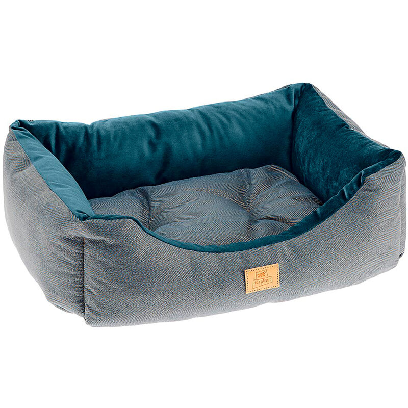 foto del prodotto chester divanetto con cuscino in tessuto resistente cani e gatti. varie misure e colori. . variante 60 misure 66 x 50 x h 20 cm azzurro