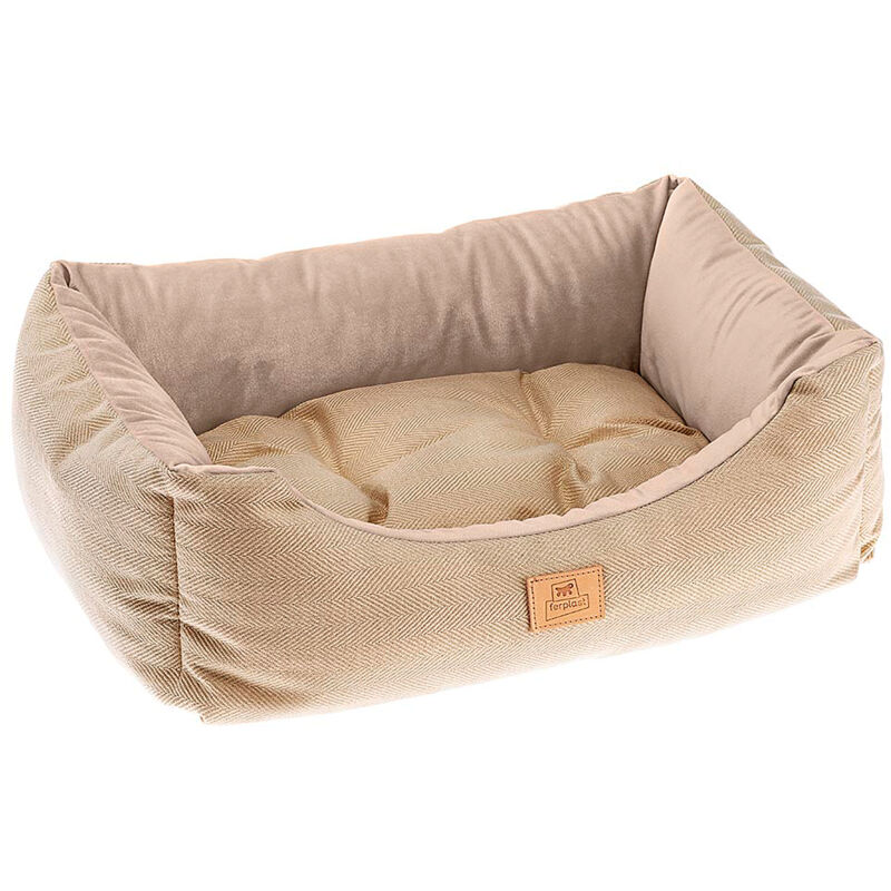foto del prodotto chester divanetto con cuscino in tessuto resistente cani e gatti. varie misure e colori. . variante 60 misure 66 x 50 x h 20 cm beige ferplast
